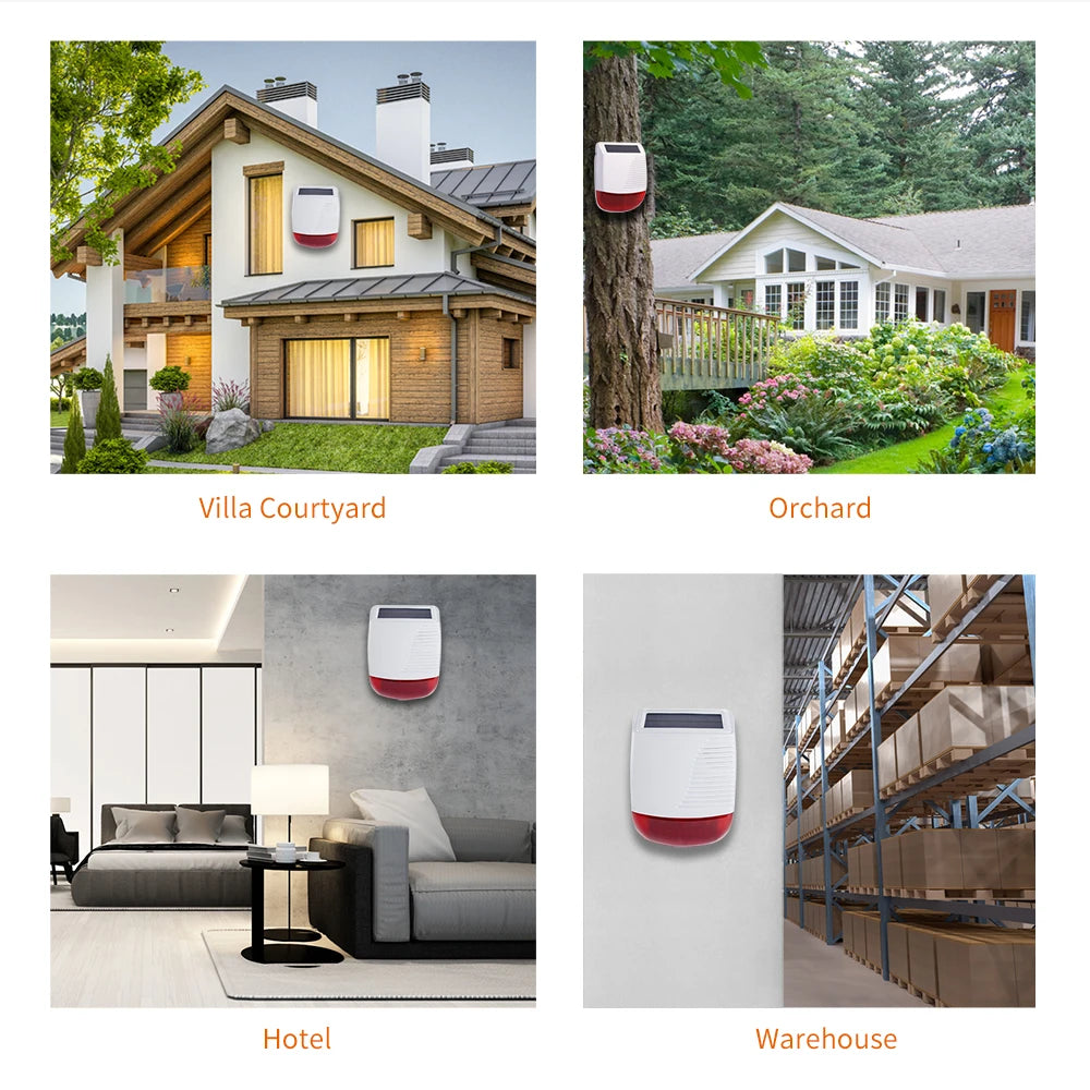 Staniot High Decibel Siren Outdoor 433Mhz Wireless Solar Siren Waterproof House Security Alarm System 1000mAh Smart Home Devices