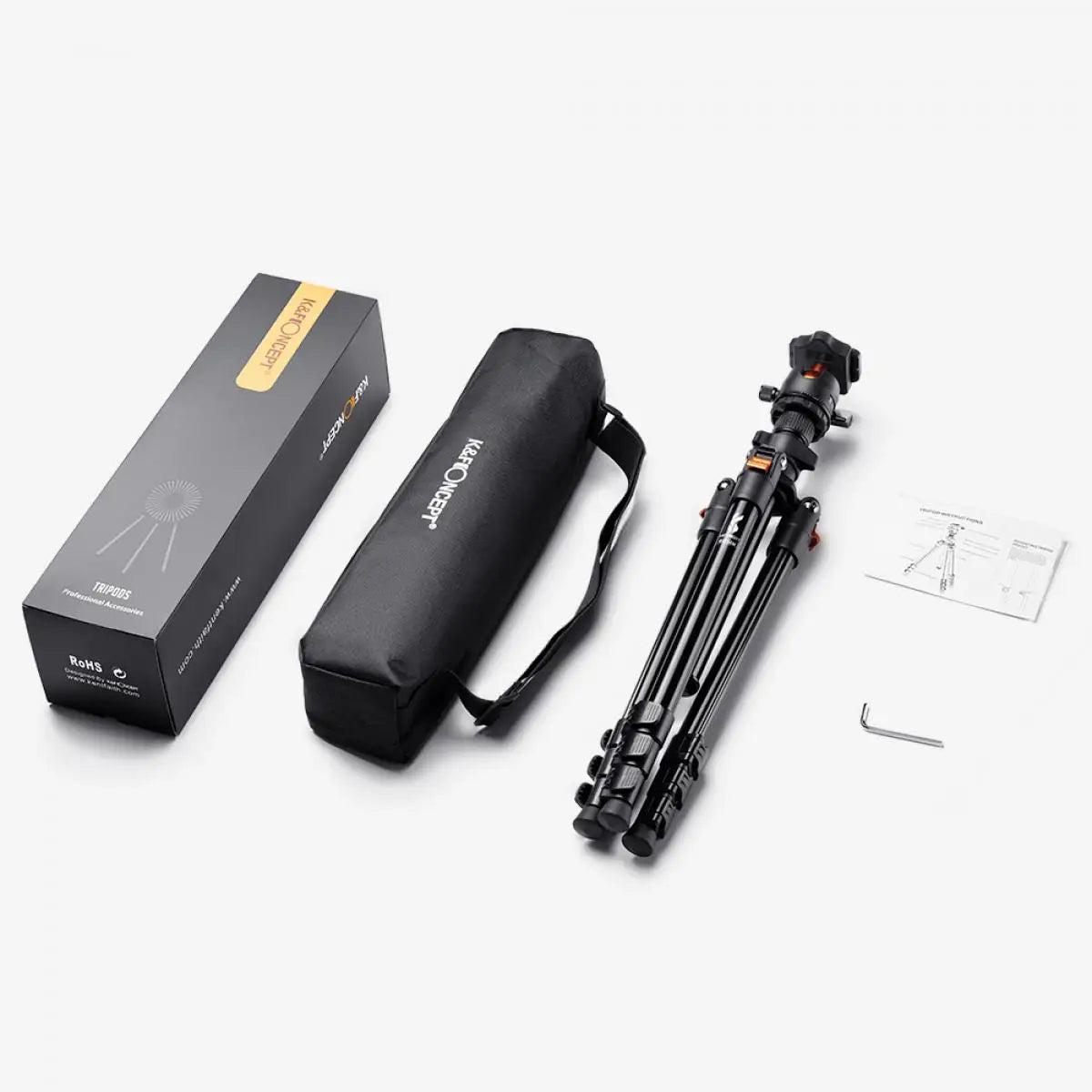 K&F CONCEPT Portable Camera Travel Tripod Flexible Vlog Tripod with 360 Degree Ball Head Quick Release for Canon Nikon Sony DSLR