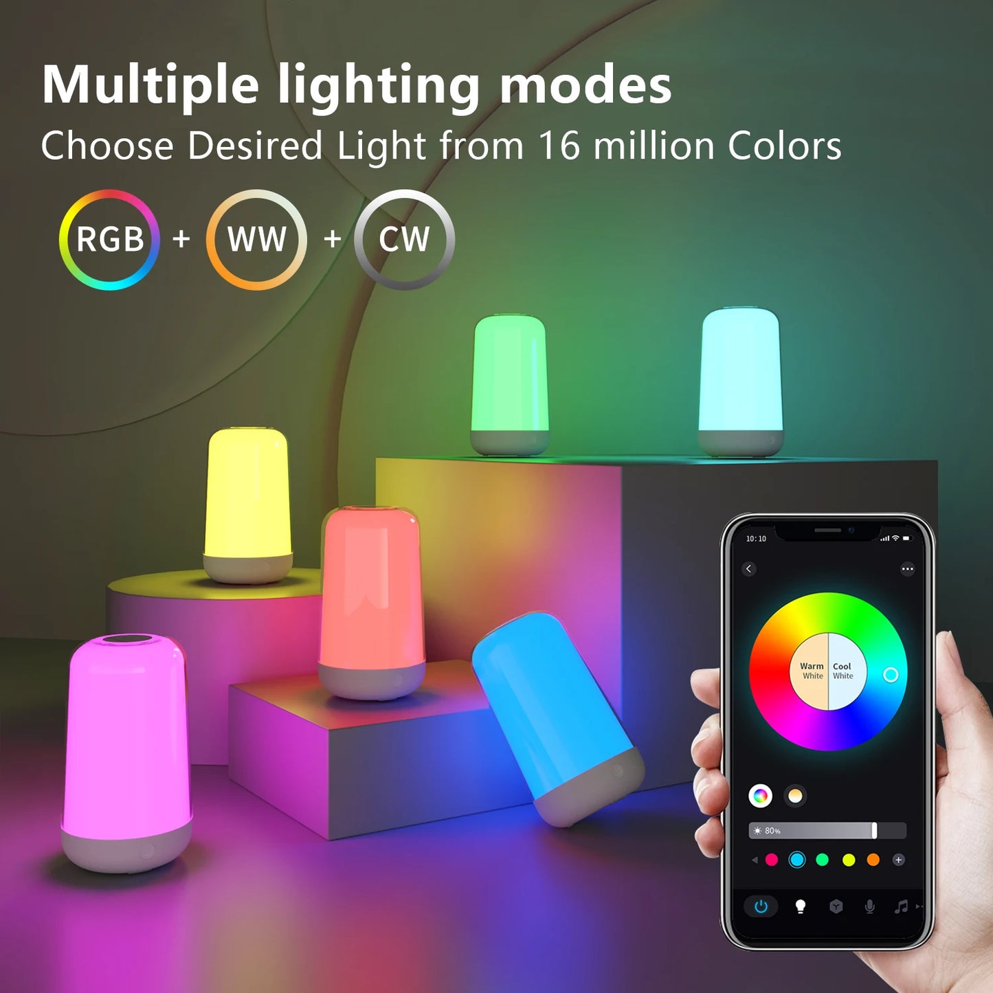 smart touch RGB bedside lamp