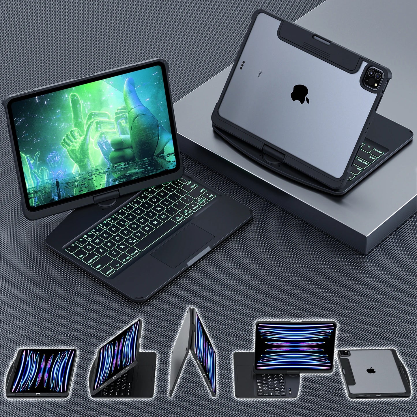 360 Swivel iPad Keyboard Case with Trackpad