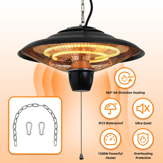 Outdoor Hanging Patio Heater Ultra-Quiet Electric Heating Lamp