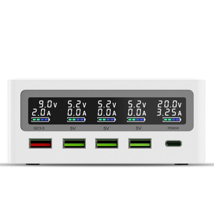 PD65w Laptop Mobile Phone Charger Multi-port 5 Port USB Wireless Charger QC3.0 Fast Charge