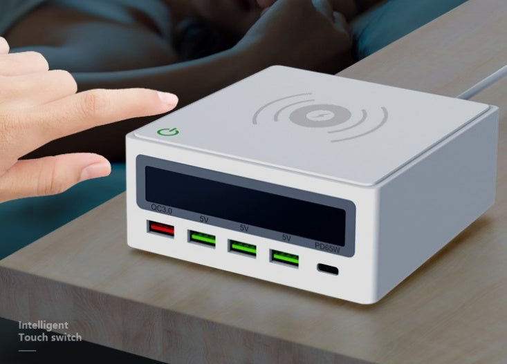 PD65w Laptop Mobile Phone Charger Multi-port 5 Port USB Wireless Charger QC3.0 Fast Charge