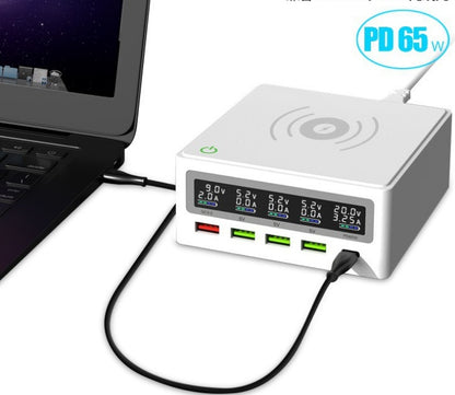 PD65w Laptop Mobile Phone Charger Multi-port 5 Port USB Wireless Charger QC3.0 Fast Charge