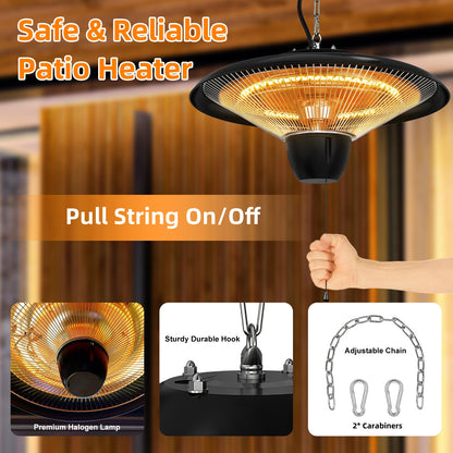 Outdoor Hanging Patio Heater Ultra-Quiet Electric Heating Lamp