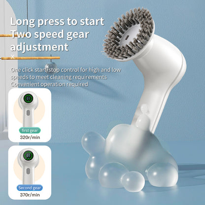Cordless Multifunctional Electric Cleaning Brush, Handheld Scrubber For Kitchen, Shower, Pots, Pans, With Scourer Pad Attachments, Fully Waterproof