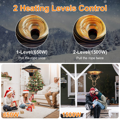 Outdoor Hanging Patio Heater Ultra-Quiet Electric Heating Lamp