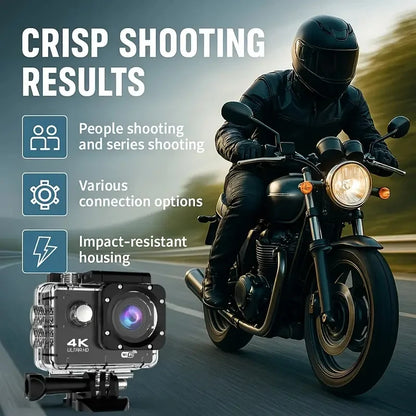 Outdoor WiFi 4K Action Camera Helmet Video Recording 4K/30FPS WiFi 2.0" 170D GPS 4X Zoom Underwater Waterproof Sports Camera