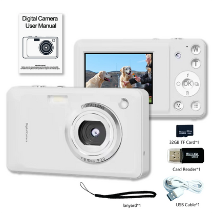 Kids Digital Camera 1080P 48MP with 16X Zoom Auto Focus Anti Shake LED Fill Light Compact Point Shoot Camera for Teens Beginners