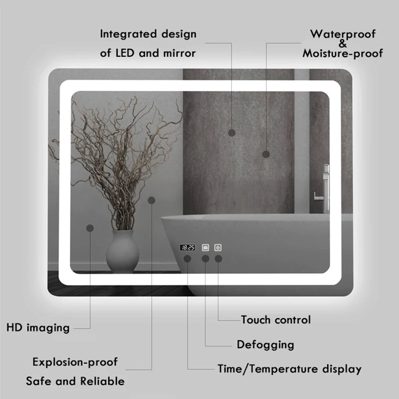 LED bathroom smart mirror