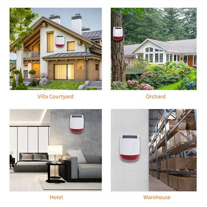 Staniot High Decibel Siren Outdoor 433Mhz Wireless Solar Siren Waterproof House Security Alarm System 1000mAh Smart Home Devices