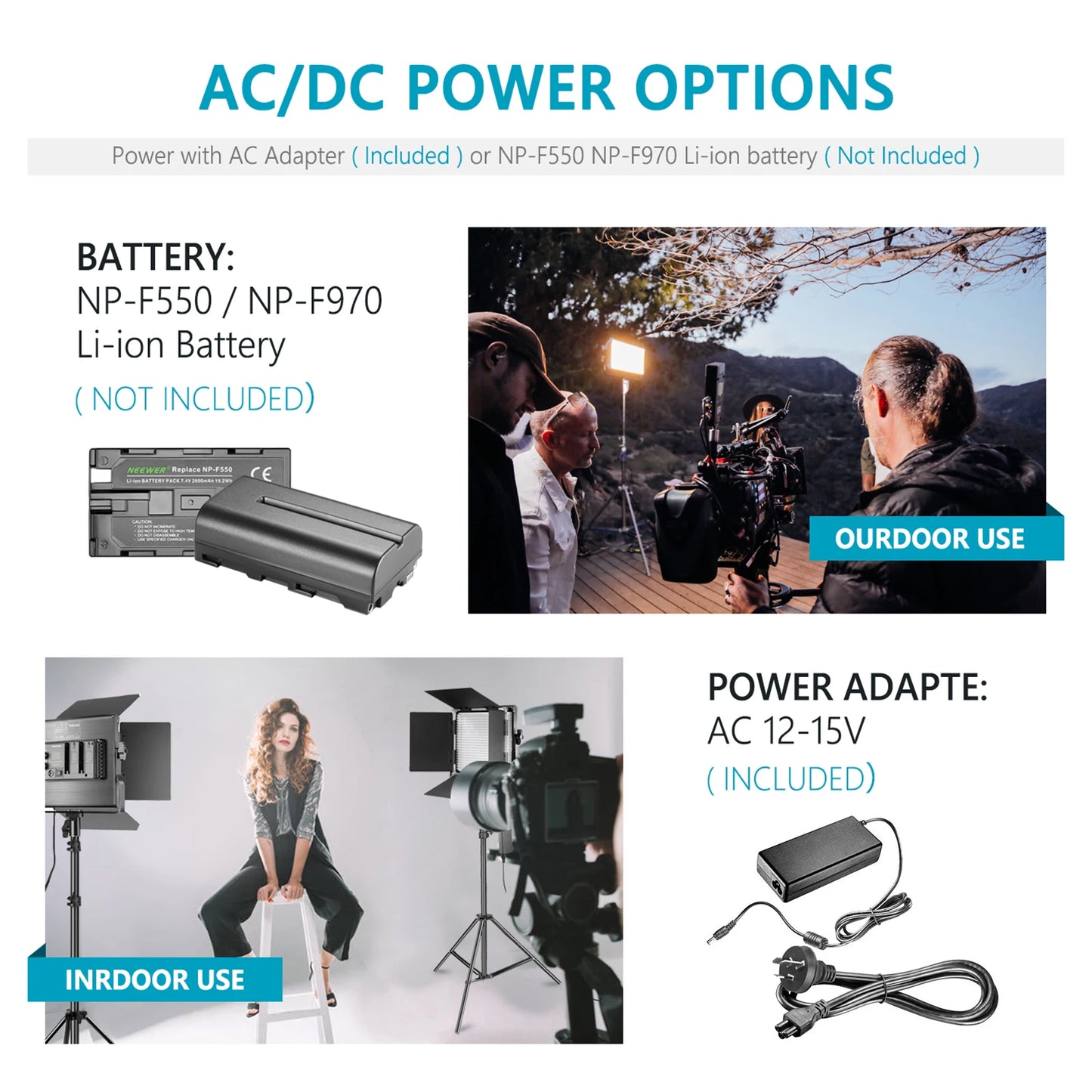 Neewer Professional Metal Bi-Color LED Video Light for Studio YouTube Product Photography Video Shooting Dimmable 660 Beads