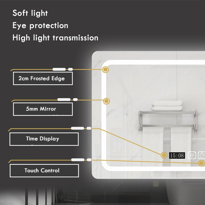 LED bathroom smart mirror