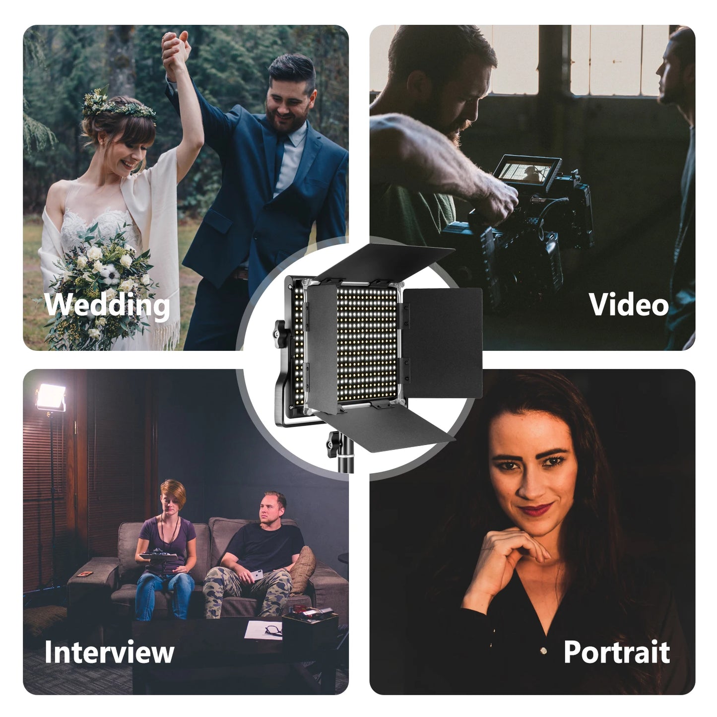 Neewer Professional Metal Bi-Color LED Video Light for Studio YouTube Product Photography Video Shooting Dimmable 660 Beads