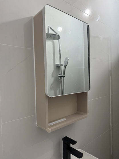 Aluminum Alloy Bathroom Mirror Cabinet Smart Makeup Mirror with Lights  Anti-Fog Wall-Mounted Vanity Cabinet Storage Mirror