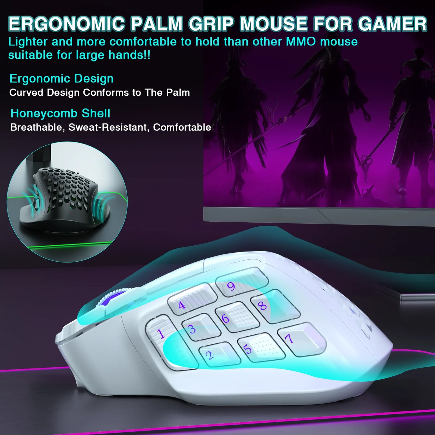 wireless MMO gaming mouse