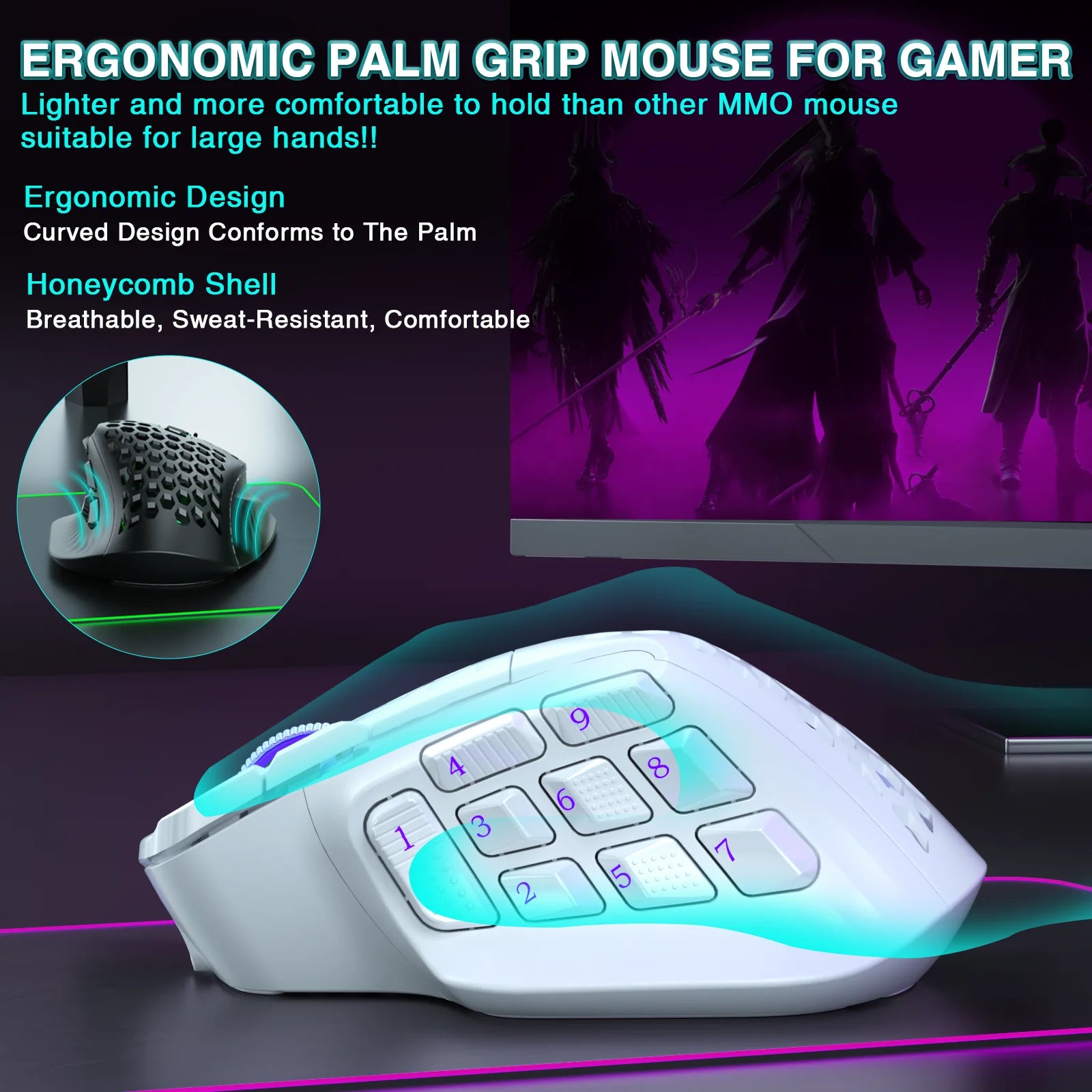 wireless MMO gaming mouse