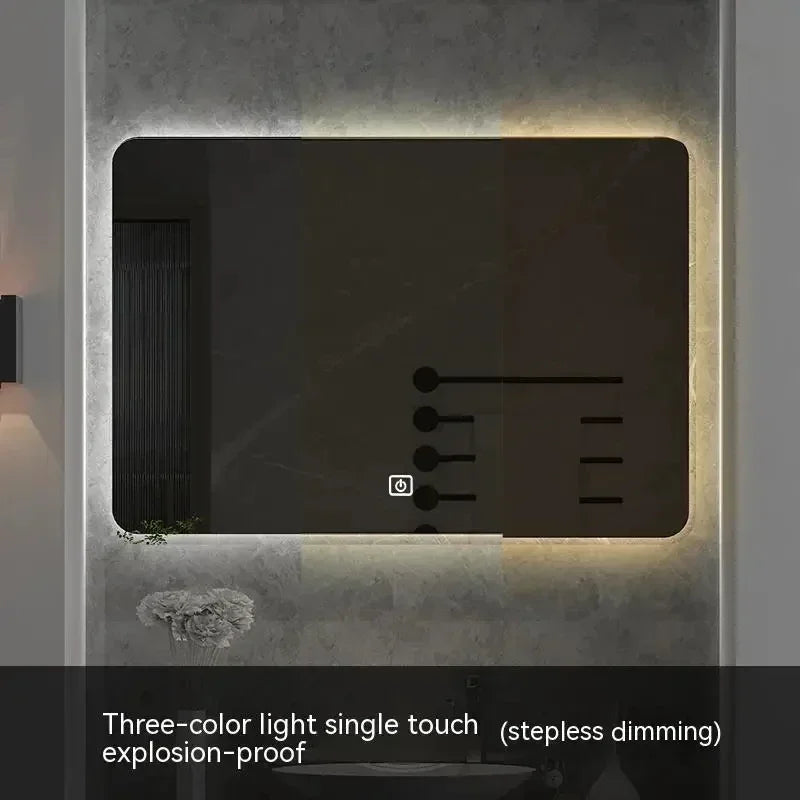 square LED bathroom mirror