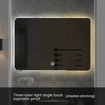 square LED bathroom mirror