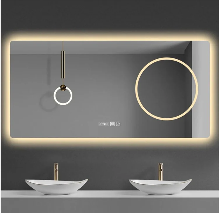 Wall Hung Frameless Touch Screen Led Bath Smart Mirror for Bathroom