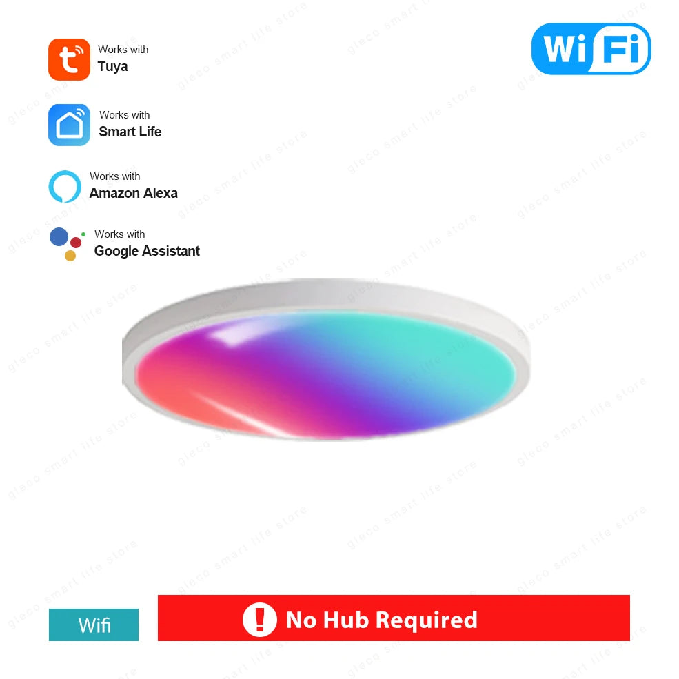 Tuya Zigbee 3.0 Smart Ceiling Light Wifi RGBCW Led Ceiling Lamp Livingroom Home Decoration Smart Lamp For Alexa, Google Home
