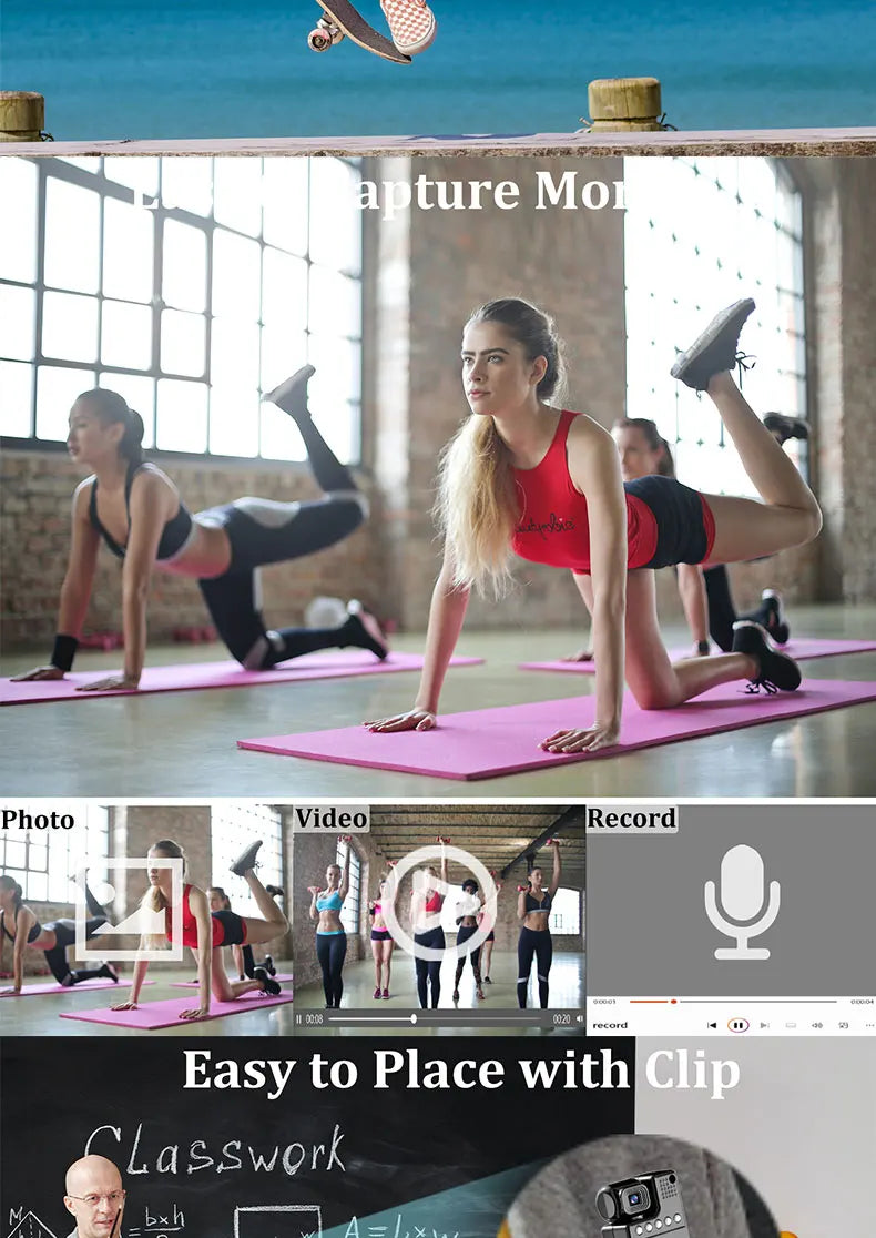 JOZUZE 1.3inch Screen 1080P Sports HD Mini Camera Portable Digital Video Recorder BodyCam Infrared Night Vision Police Camcorder