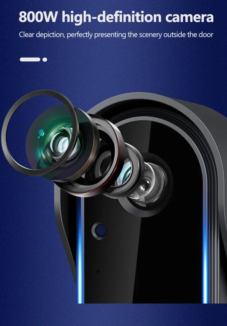 Wireless Intercom Doorbell Night HD Vision 4.3in IPS Screen Waterproof Doorbell Camera Smart Home Security Video By Bell