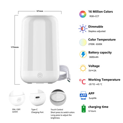 smart touch RGB bedside lamp