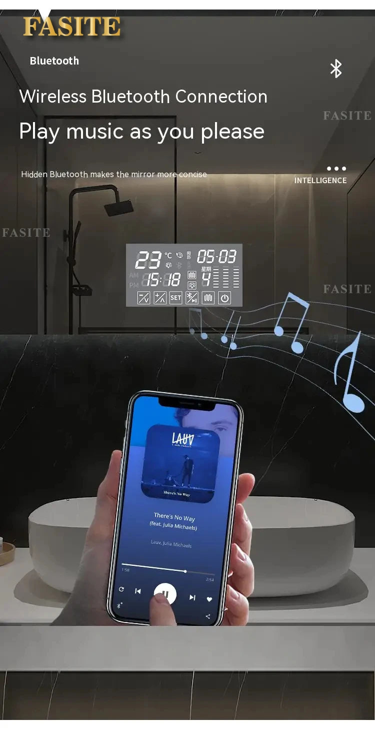 square LED bathroom mirror