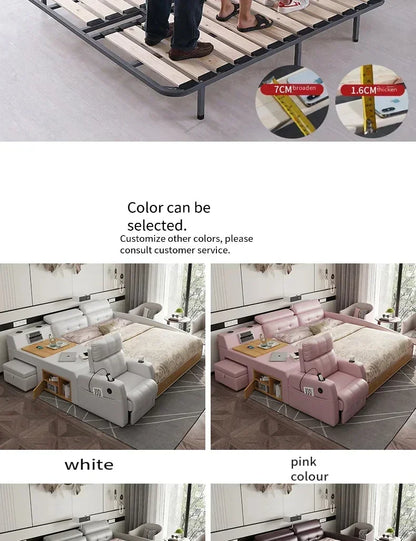 Simple Tatami Bed Massage Electric Multifunctional Headboards Double Bed Queen Size Frame Camas Moderrnas Inteligentes Furniture