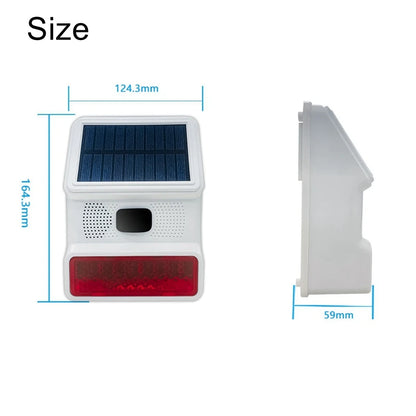 433MHZ Wireless Solar Speaker Siren Outdoor 100Db Sounder Super Alarm Horn Security Alarm Siren