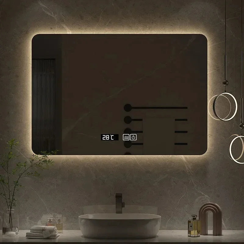 square LED bathroom mirror