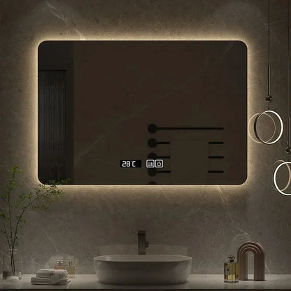 square LED bathroom mirror