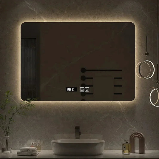 square LED bathroom mirror