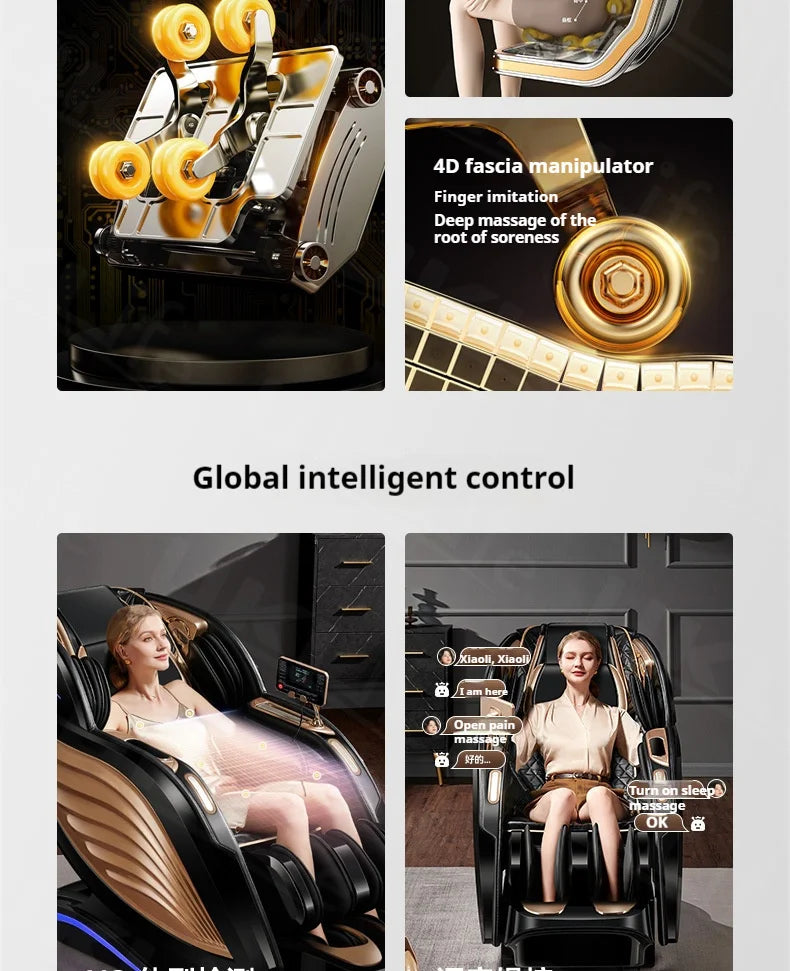 4D SL-Track Massage Chair Zero Gravity Full Body w/AI Voice 3D Luxury Electric Home Office Massage Sofa 3Y Warranty