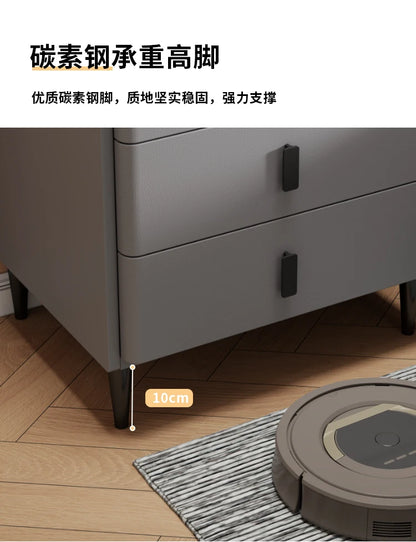 Modern Luxury Bedroom Furniture Foldable Wooden Bedside Table with Smart USB Port Wireless Charger Light Lamp