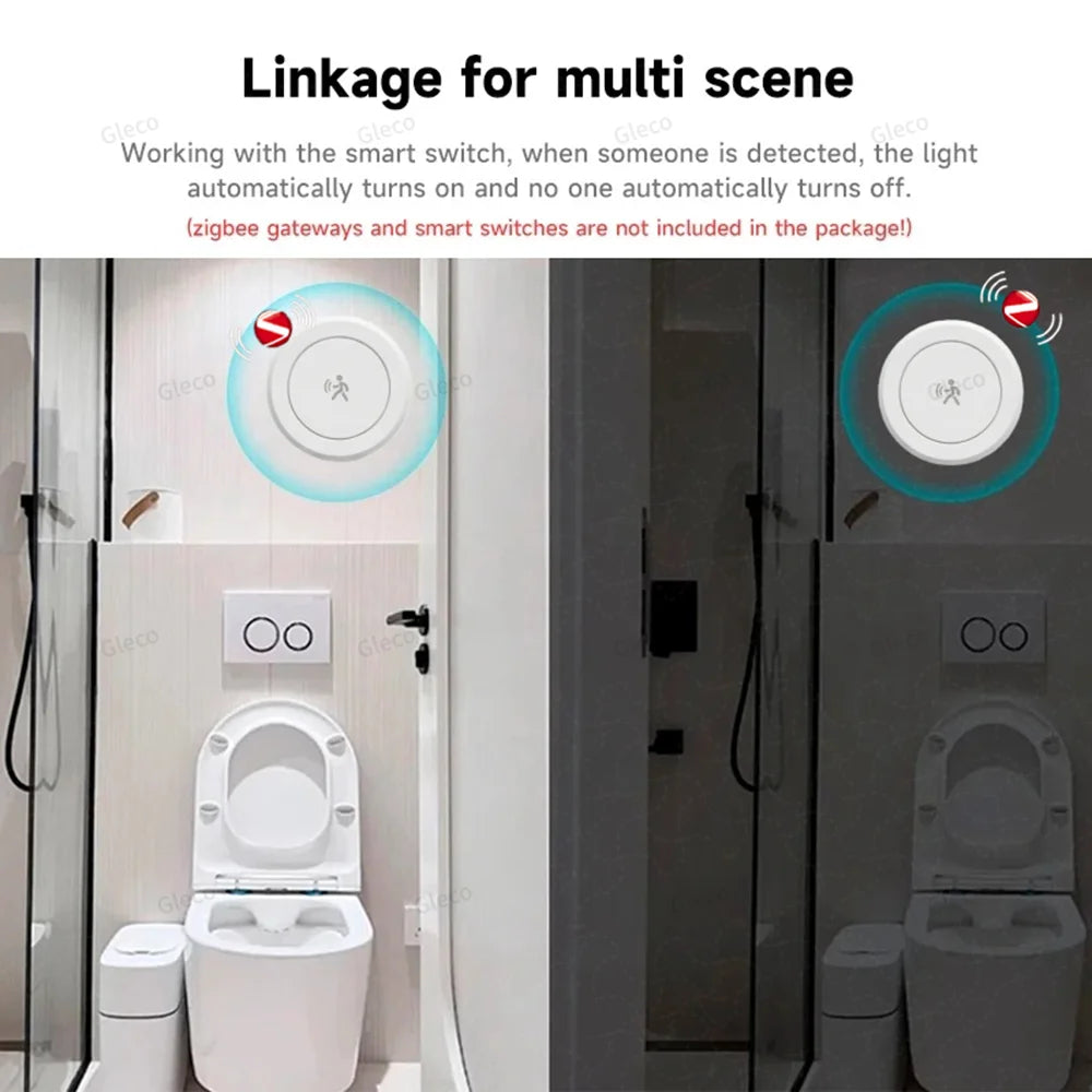 Zigbee Presence Sensor 24G Mmwave Radar Human Detector Motion/Static Detection For Tuya Z2M Smart Home Security Automation Alarm