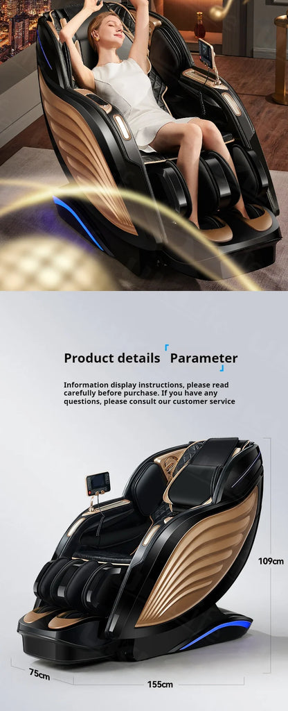 4D SL-Track Massage Chair Zero Gravity Full Body w/AI Voice 3D Luxury Electric Home Office Massage Sofa 3Y Warranty