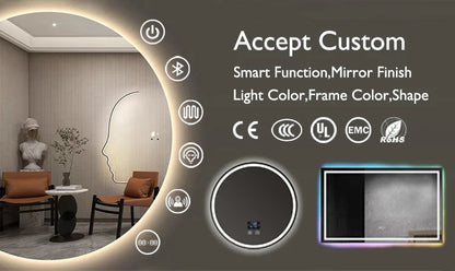 RGB LED bathroom mirror