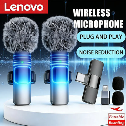 2026 NEW Lenovo Mini Portable Wireless Audio Video Recording Lavalier Microphone for Live Broadcast Gaming Audio Video Recording