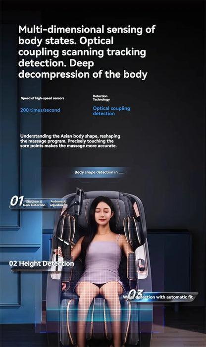 4D+4D Electric Massage Chairs Full Body Recliner Zero Gravity Auto Massage Chair Sl-Track 2025 Full Body Relaxation Massage Sofa