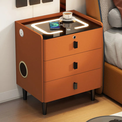 simple smart bedside table modern light luxury bedroom multi-function bedside table wireless charging criado mudo furniture