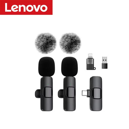 2026 NEW Lenovo Mini Portable Wireless Audio Video Recording Lavalier Microphone for Live Broadcast Gaming Audio Video Recording