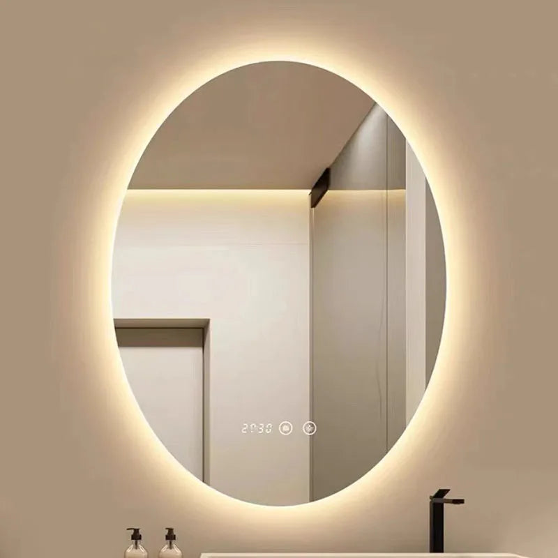 oval LED bathroom mirror