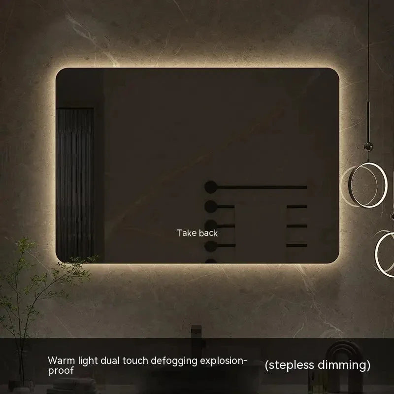 square LED bathroom mirror