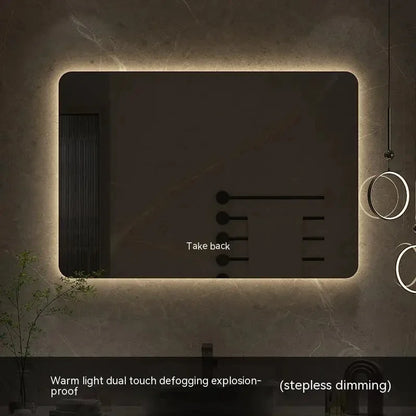 square LED bathroom mirror