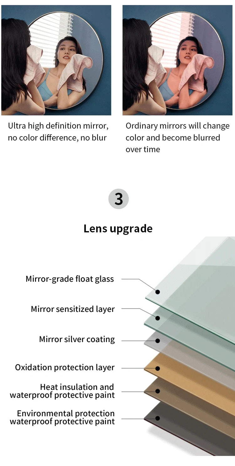 Custom Design Rectangle Stainless Steel Framed Touch Control Screen LED Intelligent Shower Mirror Smart Mirrors for Bathroom