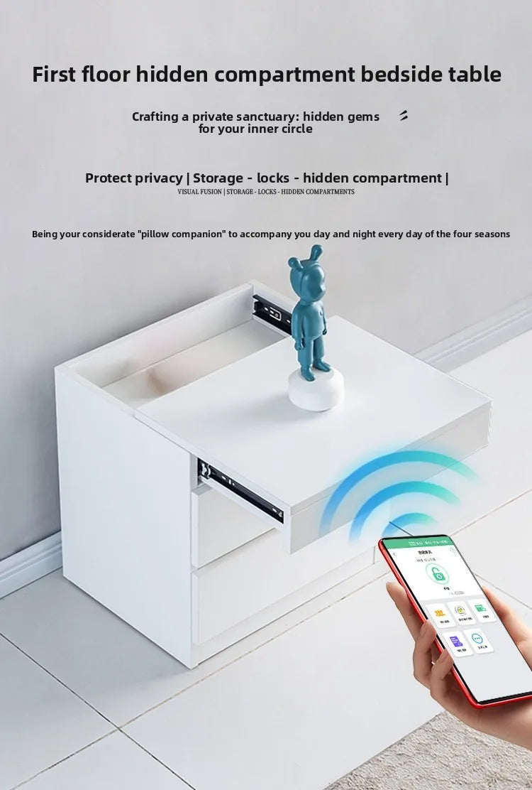 intelligent hidden compartment bedside table invisible anti-theft bedroom design storage cabinet Corner comfortable furniture