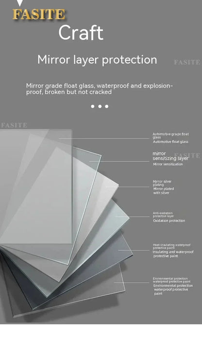 square LED bathroom mirror