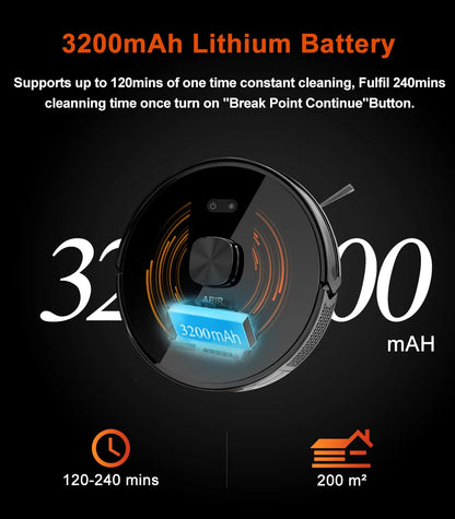Robot Vacuum Cleaner ABIR X9 ,Laser System,Dual UV Cleaning,Auto Carpet Boost Tech,Multiple Floors Maps,Customized Room Cleaning